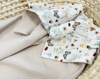 Manta mariposa para bebés de algodón orgánico / manta suave para bebés / manta de gofres / manta para niños pequeños / manta para bebés personalizada / bebé personalizado