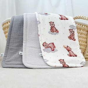 3層式げっぷ布、げっぷ用布、オーガニックコットン製げっぷ布、男の子向けギフト、授乳用布、ベージュの育児用品