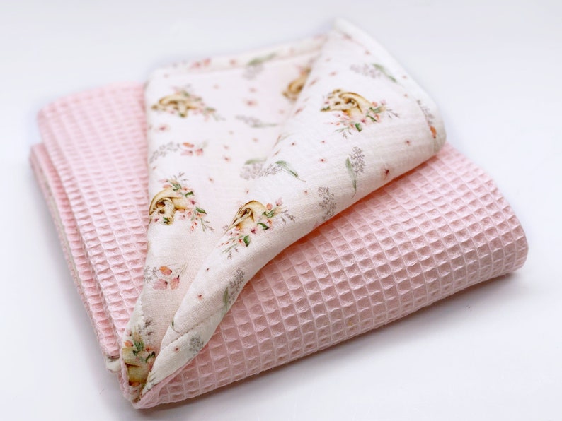 Waffle Baby Blanket Personalised Baby Wrap Organic Swaddle Etsy