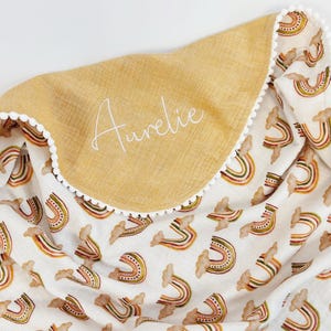 Soft Muslin Baby Blanket - Organic Cotton, Embroidered Name Blanket, Personalized Baby Gifts, Summer Baby Blanket from Muslin, Custom Name
