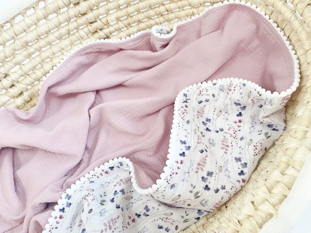 Pink Baby Girl Blanket Organic Cotton Baby Swaddle Blanket Summer Baby