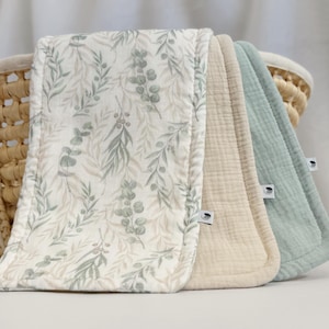 Three-layered Muslin Burp Cloths, Burp Rags, Organic Cotton Burp Cloths, Baby Boy Gift, Feeding Cloths, Beige Nursery Accessories