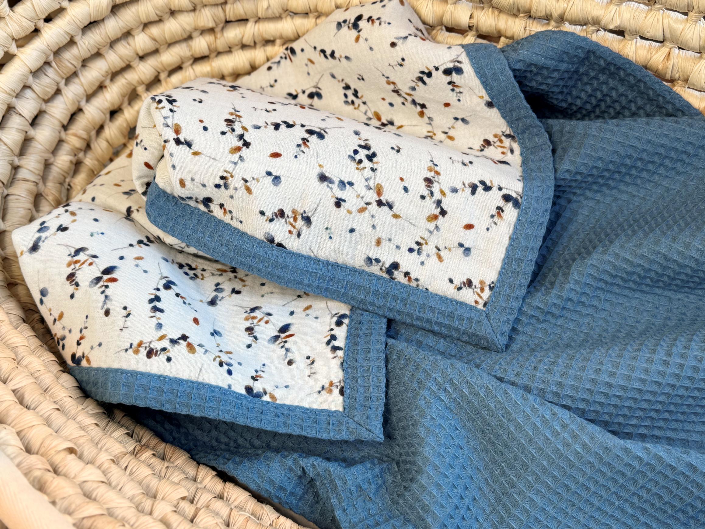 Personalized Waffle Baby Blanket- Organic Cotton Newborn Blanket, Embroidered Name Blanket, Soft & Lightweight Baby Swaddle Blanket