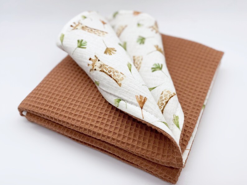 Waffle Baby Blanket Personalised Baby Wrap Organic Swaddle Etsy