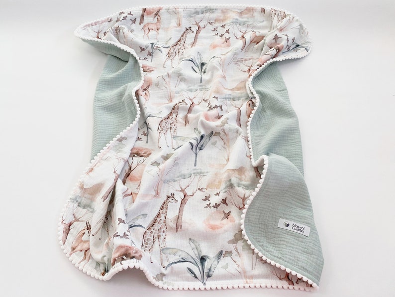 Manta de bebé de algodón orgánico Manta de bebé de verano, Manta de bebé de algodón orgánico Manta de bebé súper suave, Envoltura de bebé personalizada imagen 5