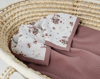 子守唄キルト、ヴィンテージ、ベビーブランケット、グリーン、保育園