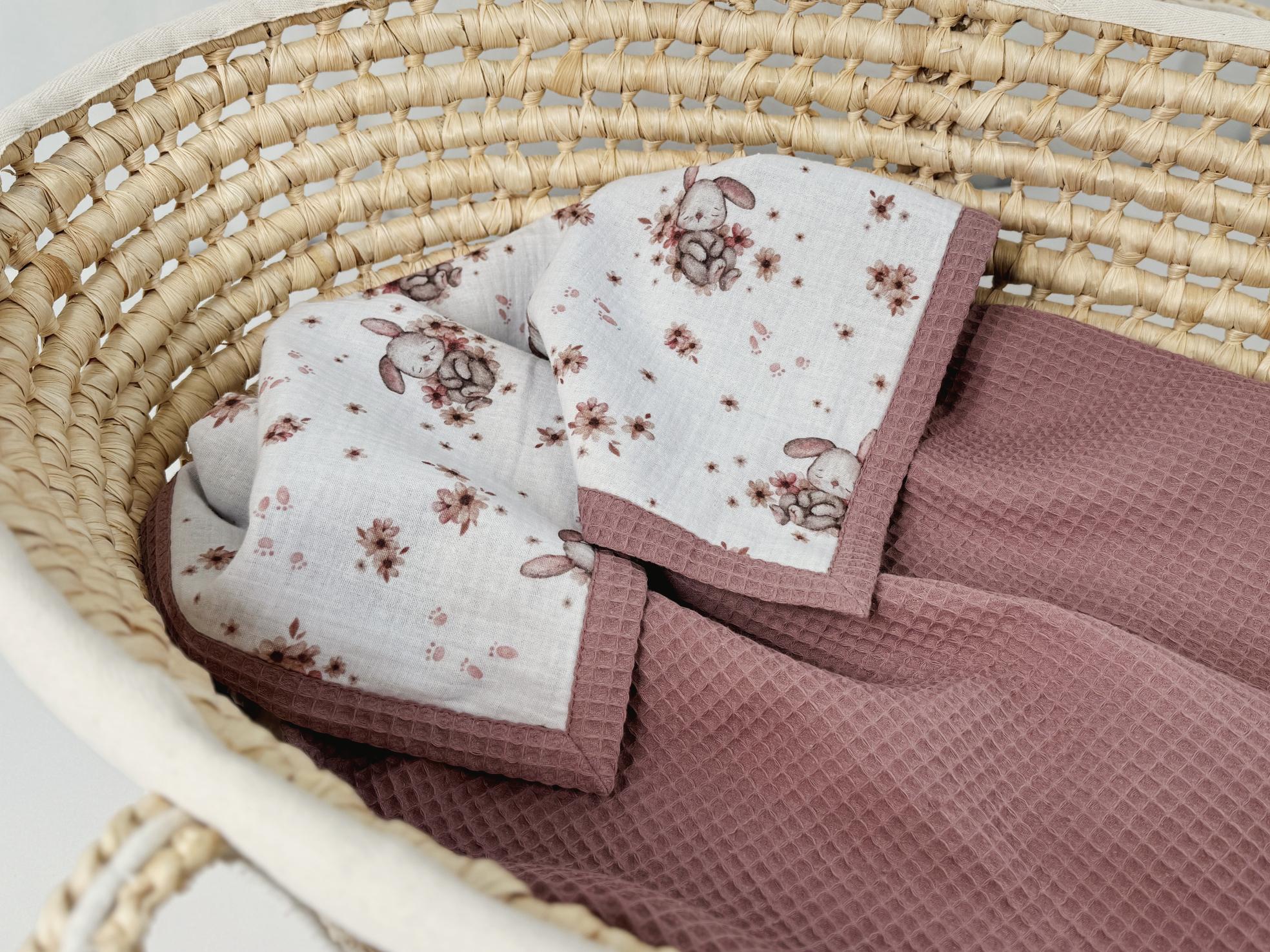 Personalized Waffle Baby Blanket- Organic Cotton Newborn Blanket, Embroidered Name Blanket, Soft & Lightweight Baby Swaddle Blanket