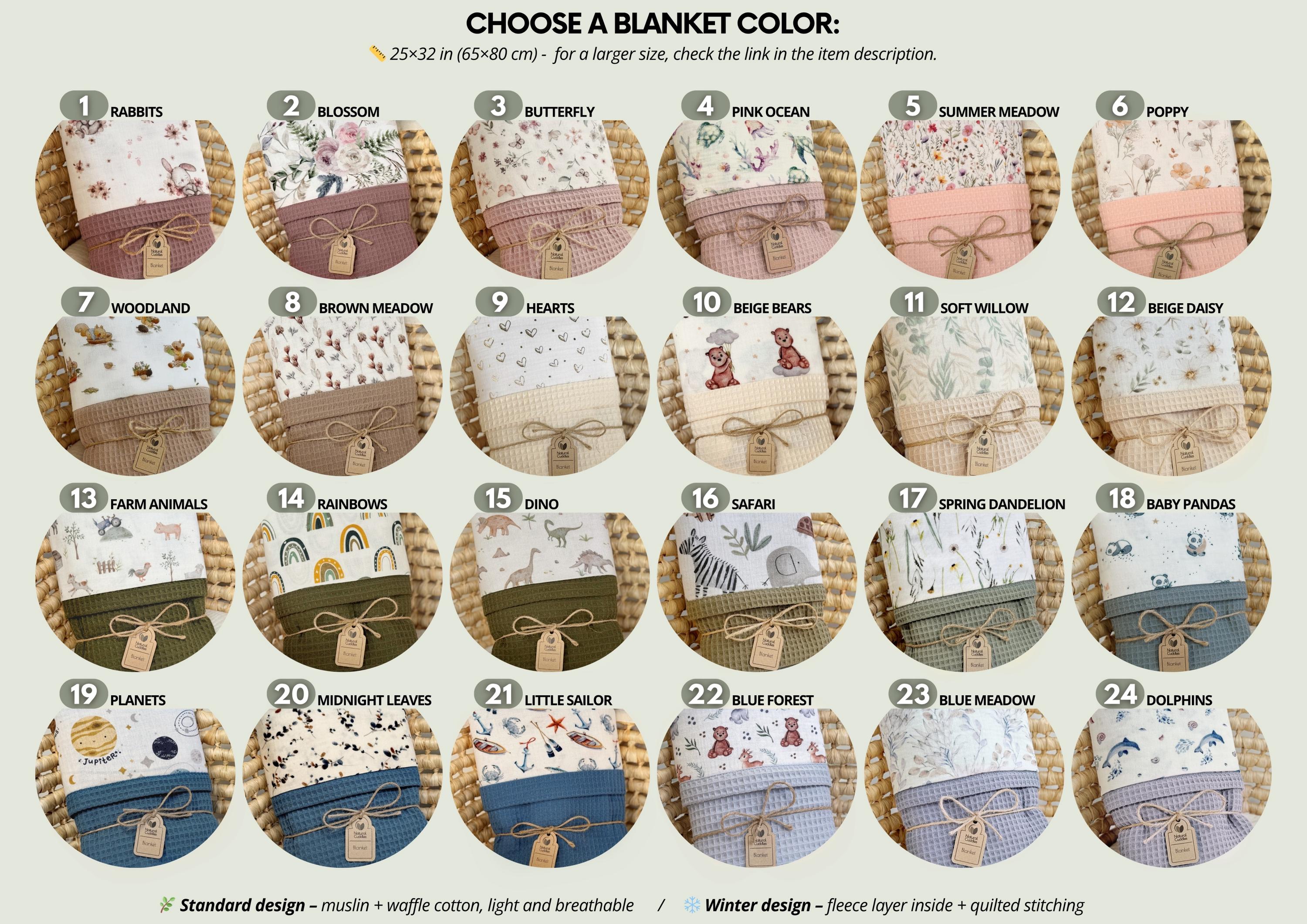 Personalized Waffle Baby Blanket- Organic Cotton Newborn Blanket, Embroidered Name Blanket, Soft & Lightweight Baby Swaddle Blanket