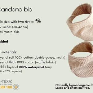 Must have baby drool bibs. Absorbent 3 layer bandana waffle bibs from organic cotton. image 7