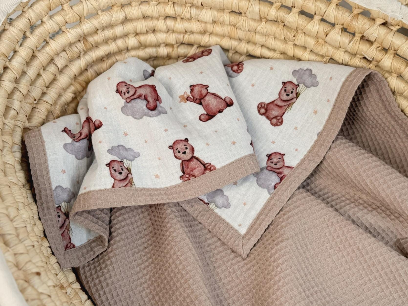 Embroidered Name Baby Blanket, Personalized Baby Blanket, Organic Cotton Muslin Swaddle, Lightweight Woodland Summer Blanket