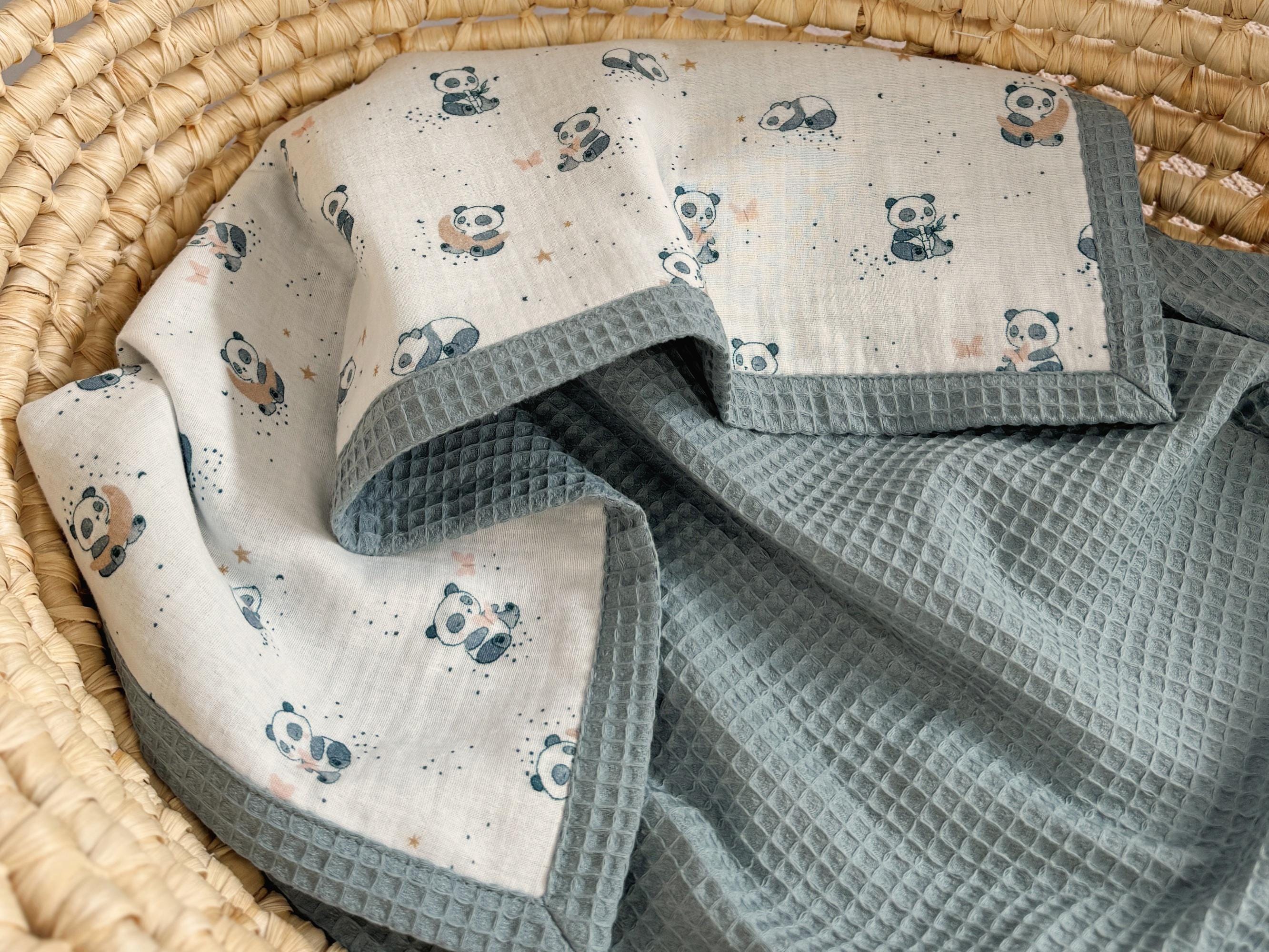 Personalized Waffle Baby Blanket- Organic Cotton Newborn Blanket, Embroidered Name Blanket, Soft & Lightweight Baby Swaddle Blanket