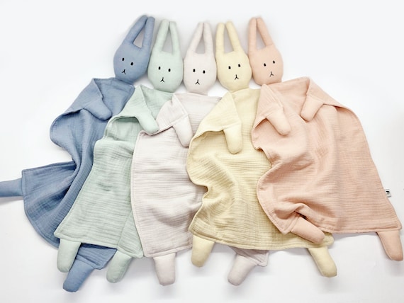 Baby lovey Peter rabbit. Baby Christmas gift from Organic muslin