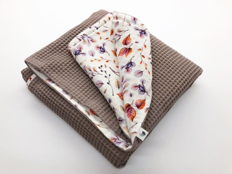 Organic baby blanket Waffle blanket Muslin blanket Baby