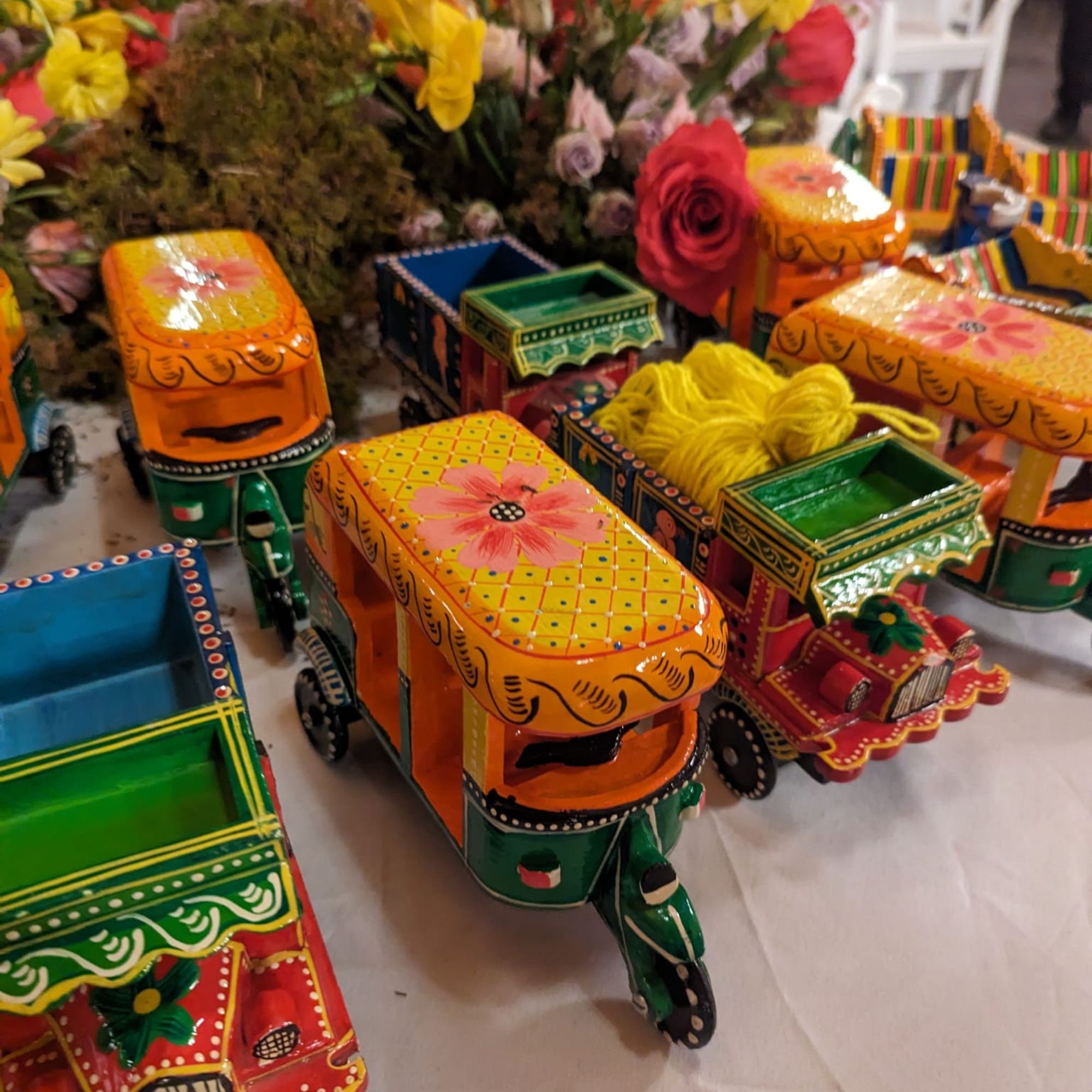 Hand Painted Wooden Indian Auto Rickshaw Decor Art Eid Diwali Gift, for ...