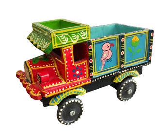 Hand Painted Wooden Indian Truck Decor Art Eid Diwali Gift, and  for event decoration.