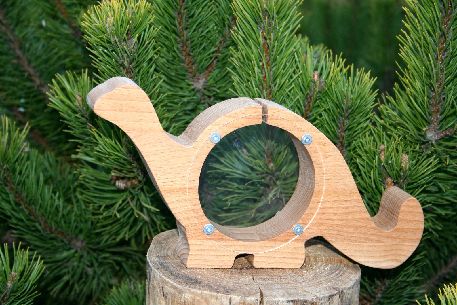 Wooden piggy bank wooden dinosaur piggy bank wooden money Etsy