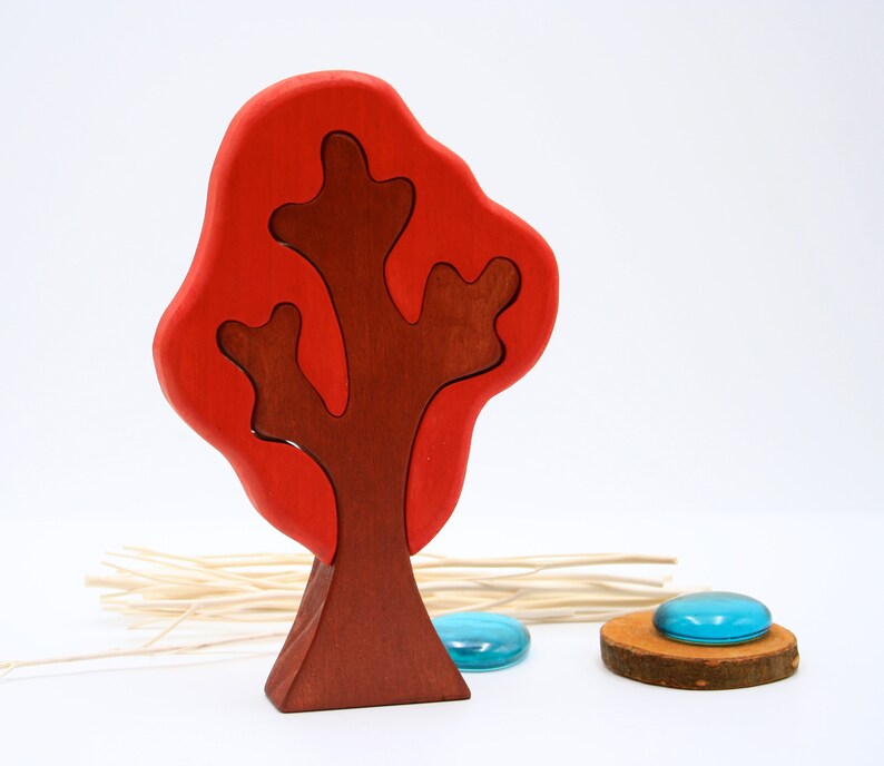 Wooden Tree Toy Set Montessori Tree Figure Wooden Tree Etsy