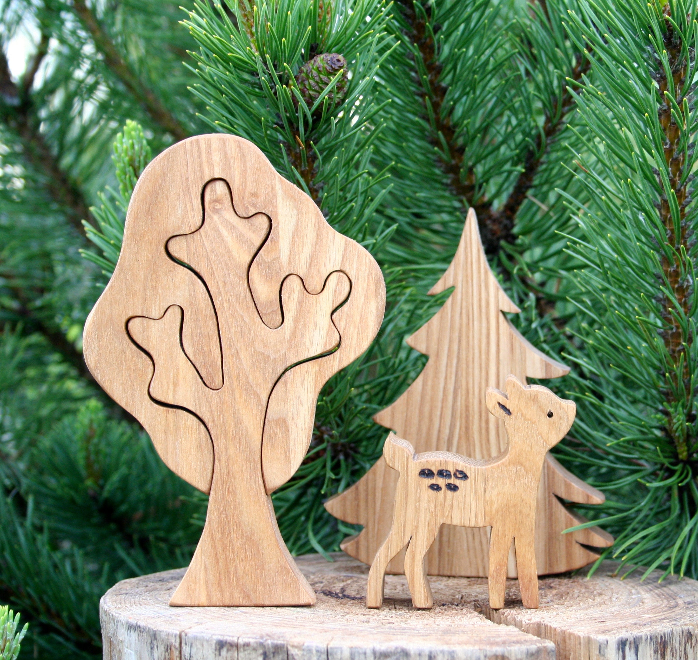 Wooden Tree Toy Puzzle Montessori Baby Toys Jigsaw Puzzle Etsy