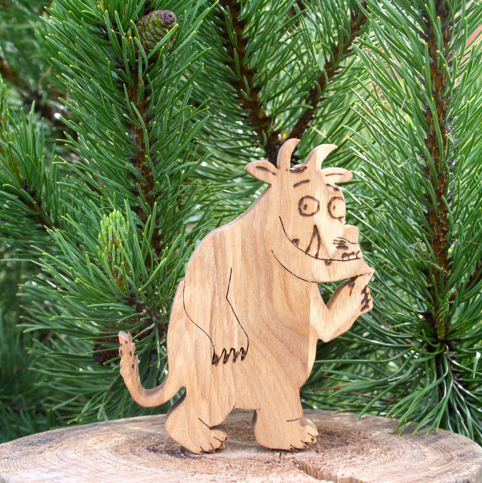 Wooden Gruffalo toy figurine Waldorf and Montessori miniature Etsy