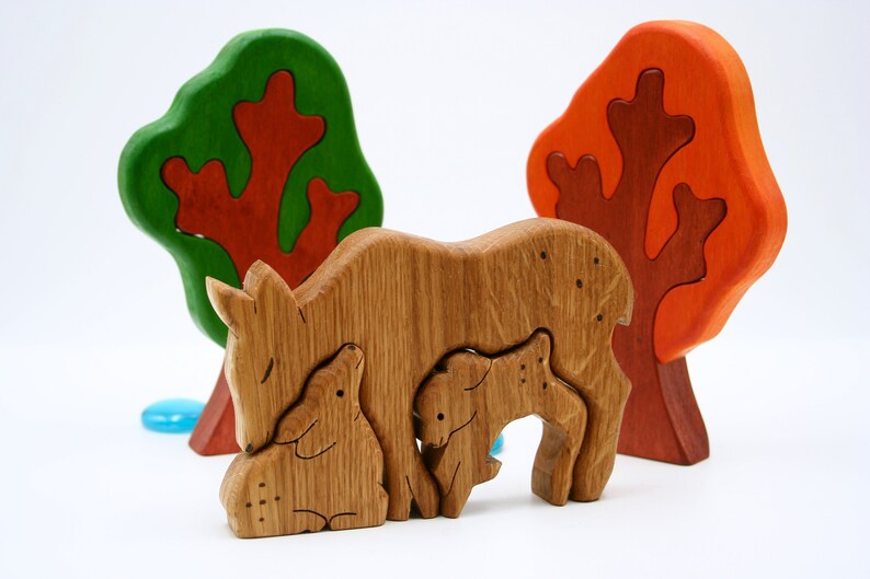 Wooden Tree Toy Set Montessori Tree Figure Wooden Tree Etsy