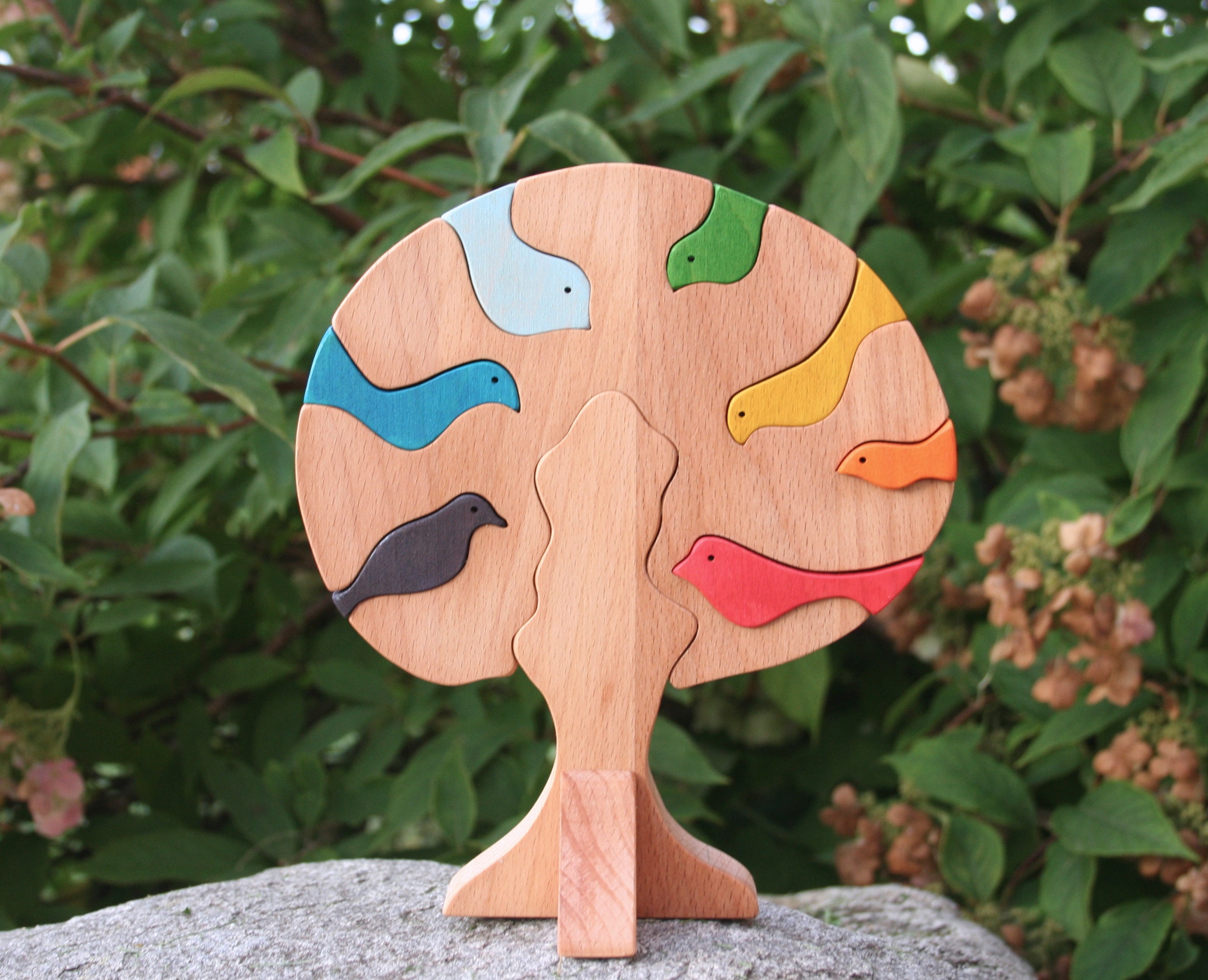 Wooden Tree Toy Puzzle Montessori and Waldorf Toys Toddler Etsy