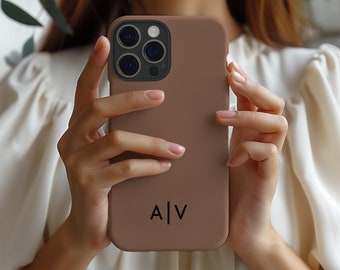Gepersonaliseerde telefoonhoes, gepersonaliseerd eerste cadeau monogram voor haar hem, iPhone 16 Samsung en pixel gepersonaliseerd telefoonhoesje met monogram