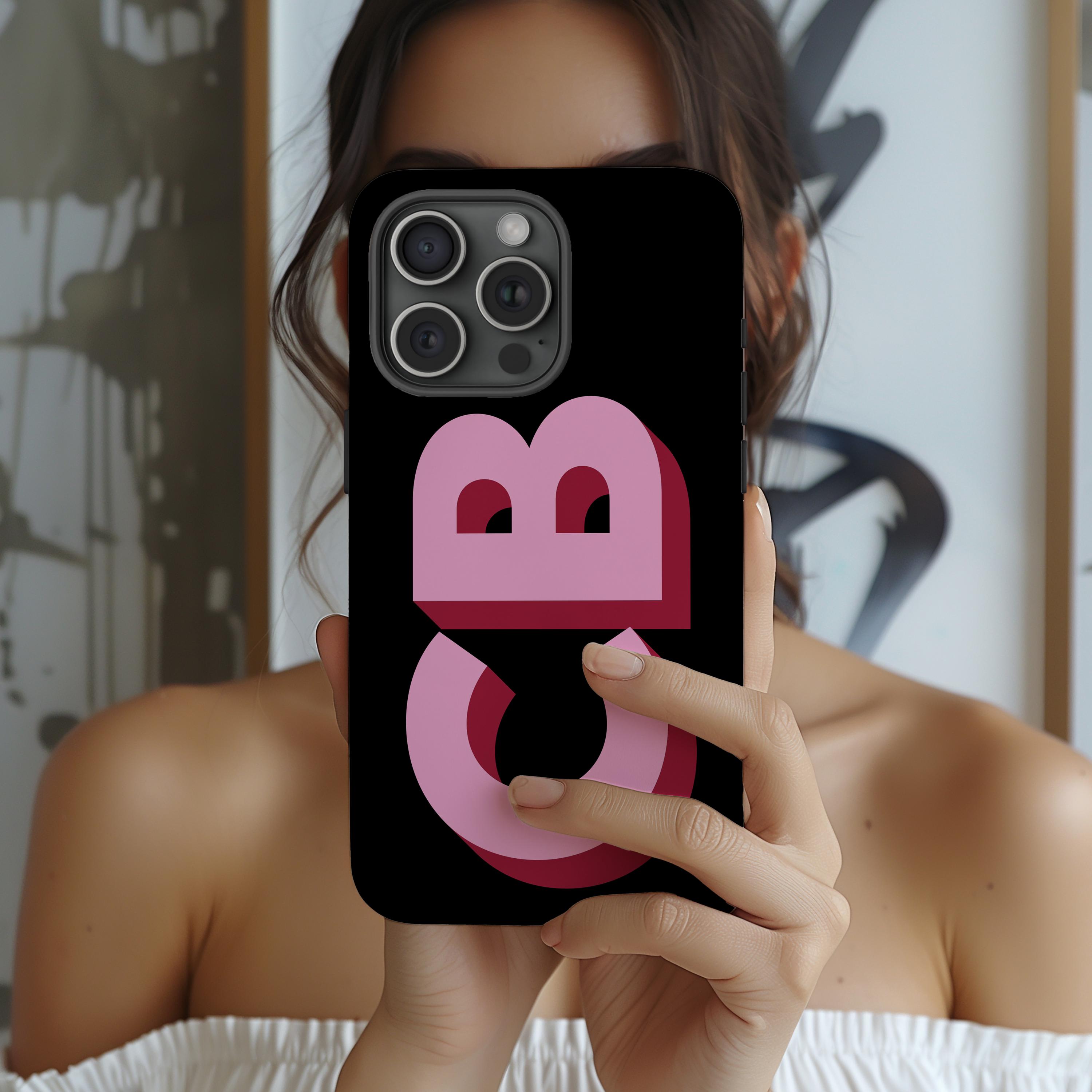 Gepersonaliseerde telefoonhoes, aangepaste initialen schaduwmonogram, cadeau voor haar of hem, iPhone 16 Samsung en pixel gepersonaliseerd telefoonhoesje met monogram