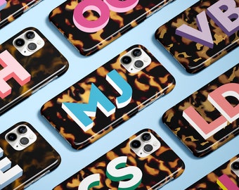 Monogram Tortoise iPhone Case: Personalized Initial Phone Cover