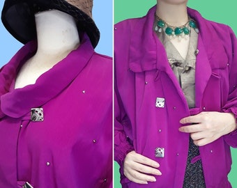 Fiber Street Retro! 1980s 1990s purple pink special design jacket Unisex