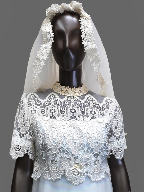Fiber Street VINTAGE! Rare 1970's Wedding Dress V… - image 7
