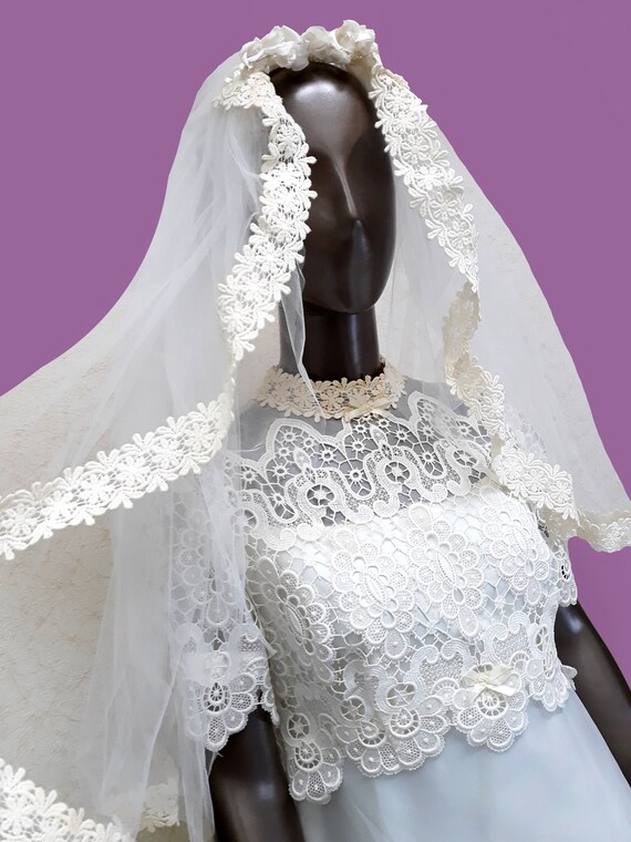 Fiber Street VINTAGE! Rare 1970's Wedding Dress V… - image 2