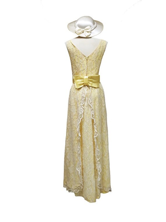 Fiber Street VINTAGE ! 60s elegant yellow lace sp… - image 5