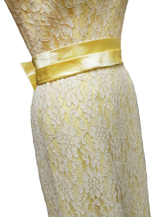 Fiber Street VINTAGE ! 60s elegant yellow lace sp… - image 3