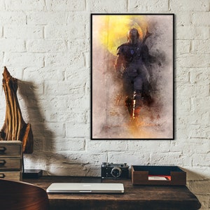 Poster Mandalorian Din Djarin The Mandalorian. Star Wars poster. Star Wars poster. Stars War wall art Original The Mandalorian gift.
