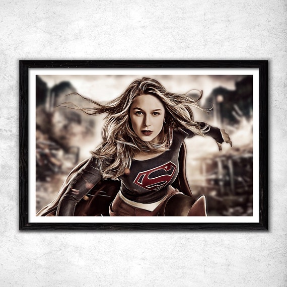 DC Comic Supergirl 8” x 27” Framed Print Wall Art 