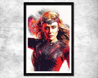Marvel poster Wanda Maximoff Scarlet Witch . This Marvel wall art will make a great decoration and an original gift.
