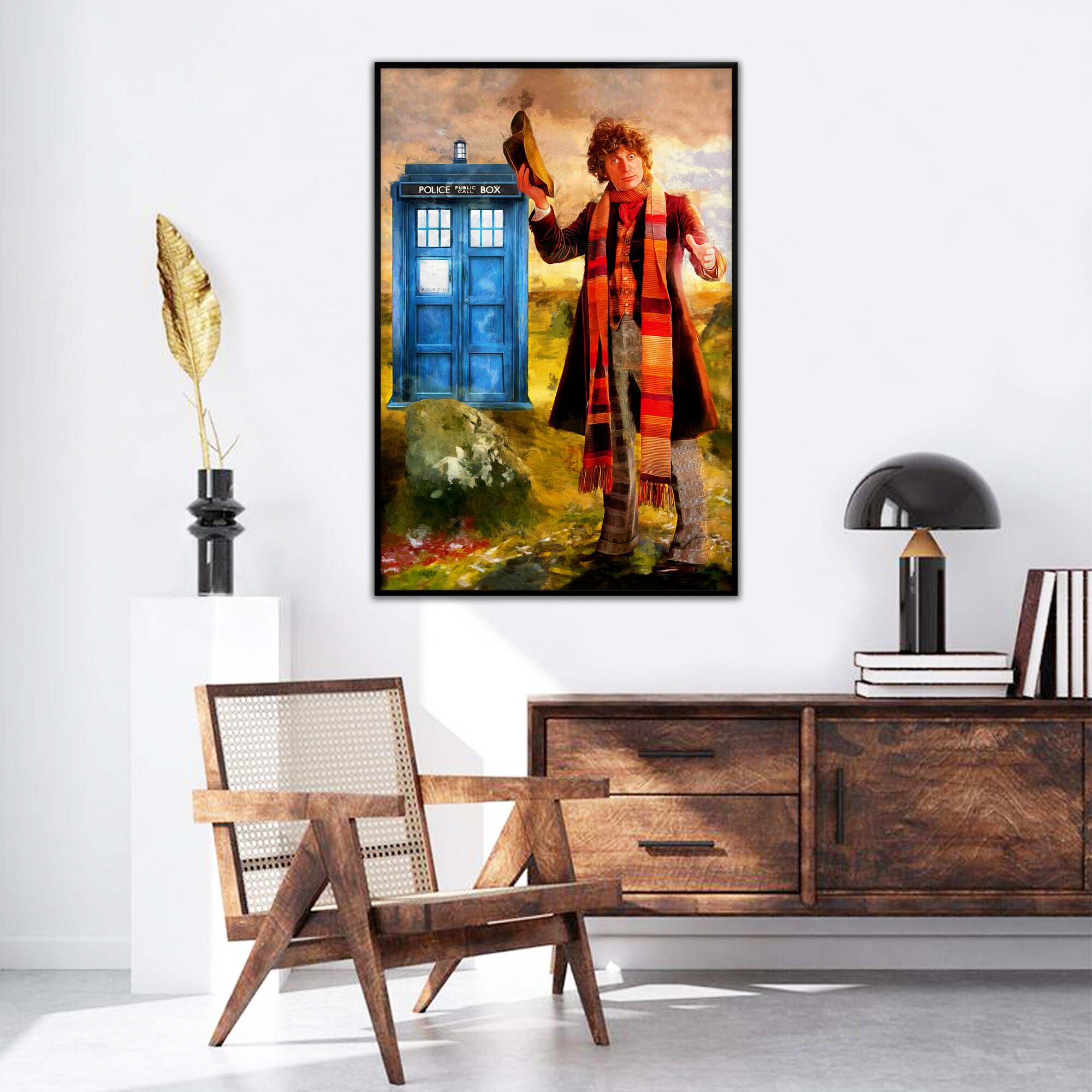 Doctor Who Poster Tardis. Tom Baker Doctor Who Time Lord Wall Art ...