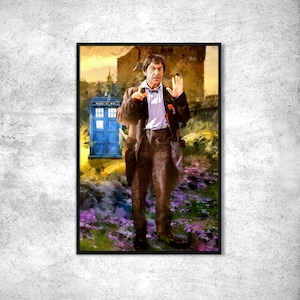 Patrick Troughton Doctor Who Poster Tardis. Doctor Who Time lord wall art poster . Doctor Who decoration Original gift idea