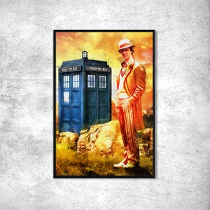Doctor Who Poster Tardis. Peter Davison Doctor Who Time lord wall art poster . Doctor Who decoration Original gift idea