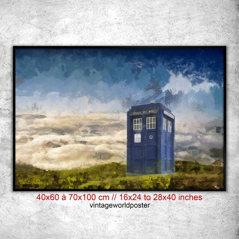 Doctor Who Poster Tardis. Time lord wall art poster. Original gift idea decoration Doctor Who image 1