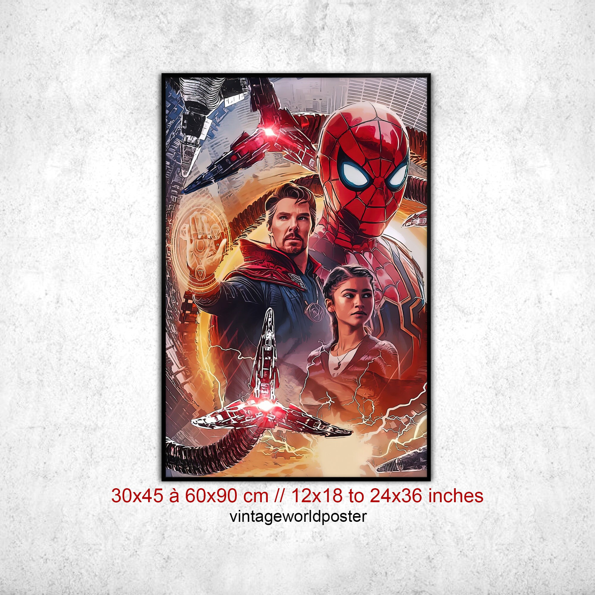 PurpleheARTs, Lot de 4 affiches murales Spiderman sans cadre (20,3 x 25,4  cm), Affiches pour chambre de garçons