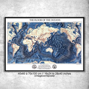 Affiche Mappemonde - Woody Map Poster - Celestial / 100 x 70 cm