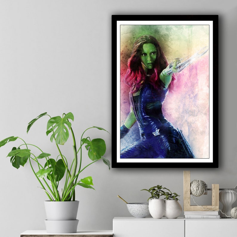 Gamora poster Marvel Guardians of the Galaxy poster Avengers Endgame Print Gamora interior decor living room wall art original Marvel gift