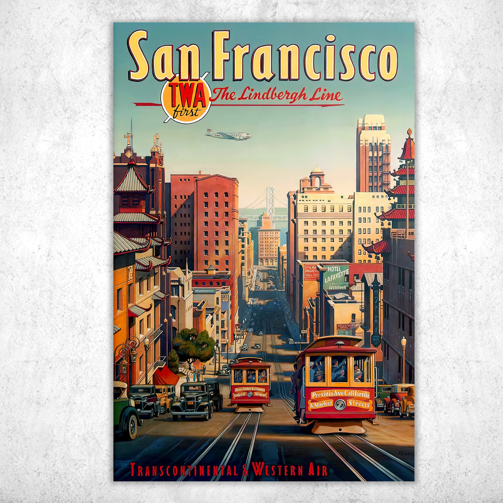 Affiche Vintage San Francisco – Poster Rétro Voyage – Reproduction Papier