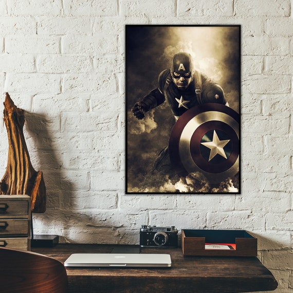 Captain America Poster Avengers by Steve Rogers. This Marvel and Chris  Evans Wall Art Will Make a Great Decoration and an Original Gift. -   Denmark