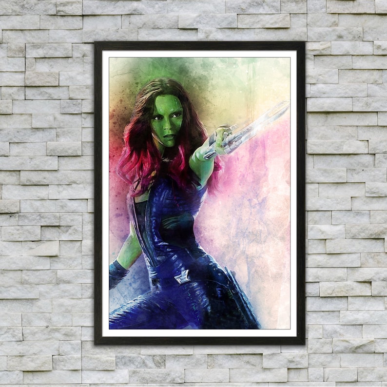 Gamora poster Marvel Guardians of the Galaxy poster Avengers Endgame Print Gamora interior decor living room wall art original Marvel gift