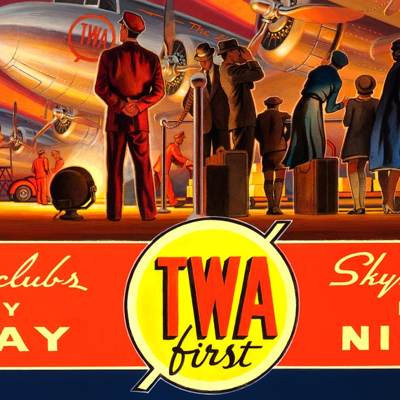 Vintage Travel Poster TWA Vintage Travel Poster Twa