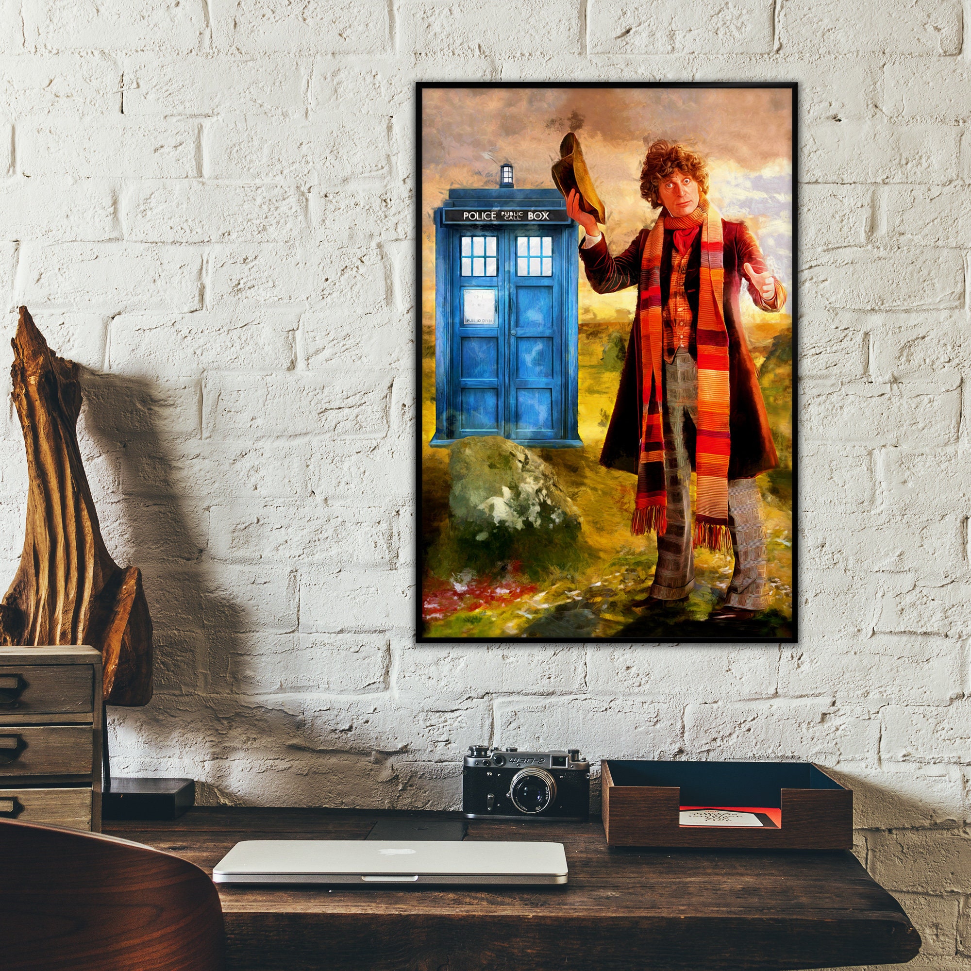 Doctor Who Poster Tardis. Tom Baker Doctor Who Time Lord Wall Art ...