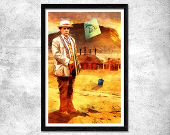 Doctor Who Poster Tardis. Sylvester McCoy Doctor Who Time lord wall art poster . Doctor Who decoration Original gift idea