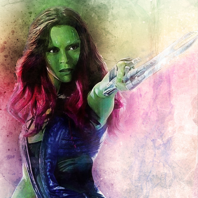 Gamora poster Marvel Guardians of the Galaxy poster Avengers Endgame Print Gamora interior decor living room wall art original Marvel gift